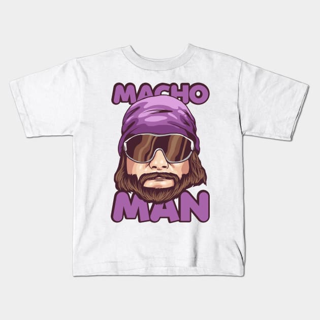 purple macho face Kids T-Shirt by sisha6666